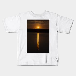 Night landscape of moon rise over calm lake Kids T-Shirt